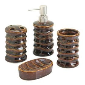 Accent Plus Brown Stony Bath Accessory Set