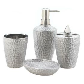 Accent Plus Hammered Silver Bath Accessory Set