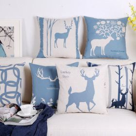 Blue Elk Retro  Pillowcase (Pack of 1)