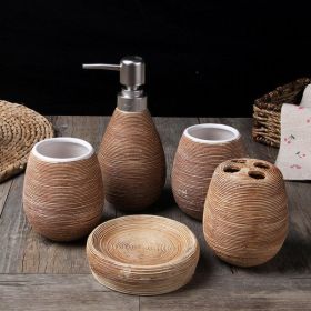 European Style Ceramic Bathroom Five-piece Set (Pack of 1)