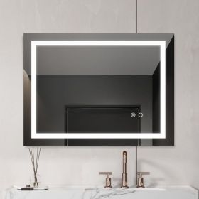 Anti-Fog Dimmable Touch Button LED Bathroom Mirror (Pack of 1)