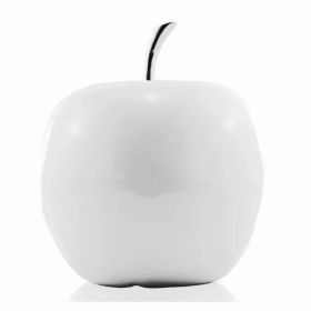 White Jumbo Apple Shaped Aluminum Accent Home decor (Pack of 1)