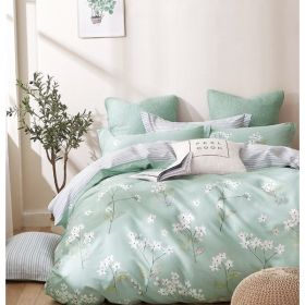 Bianca Blue/White Floral 100% Cotton Reversible Comforter Set (Pack of 1)