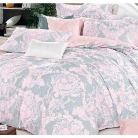 Lauren Pink Damask 100% Cotton Reversible Comforter Set (Pack of 1)